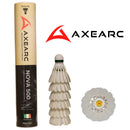 AXEARC Nova 500 badminton hybrid shuttlecock with tube and hybrid shuttlecocks on the side on a white background